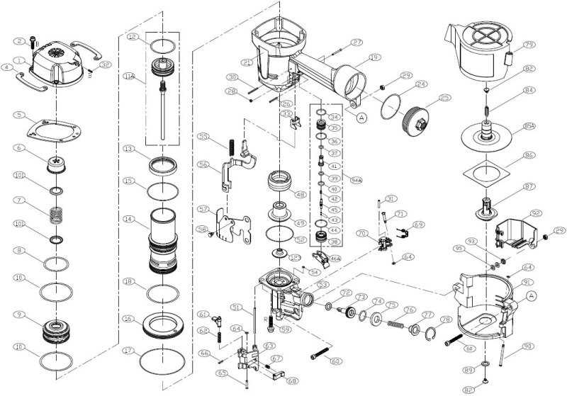 nail gun parts diagram