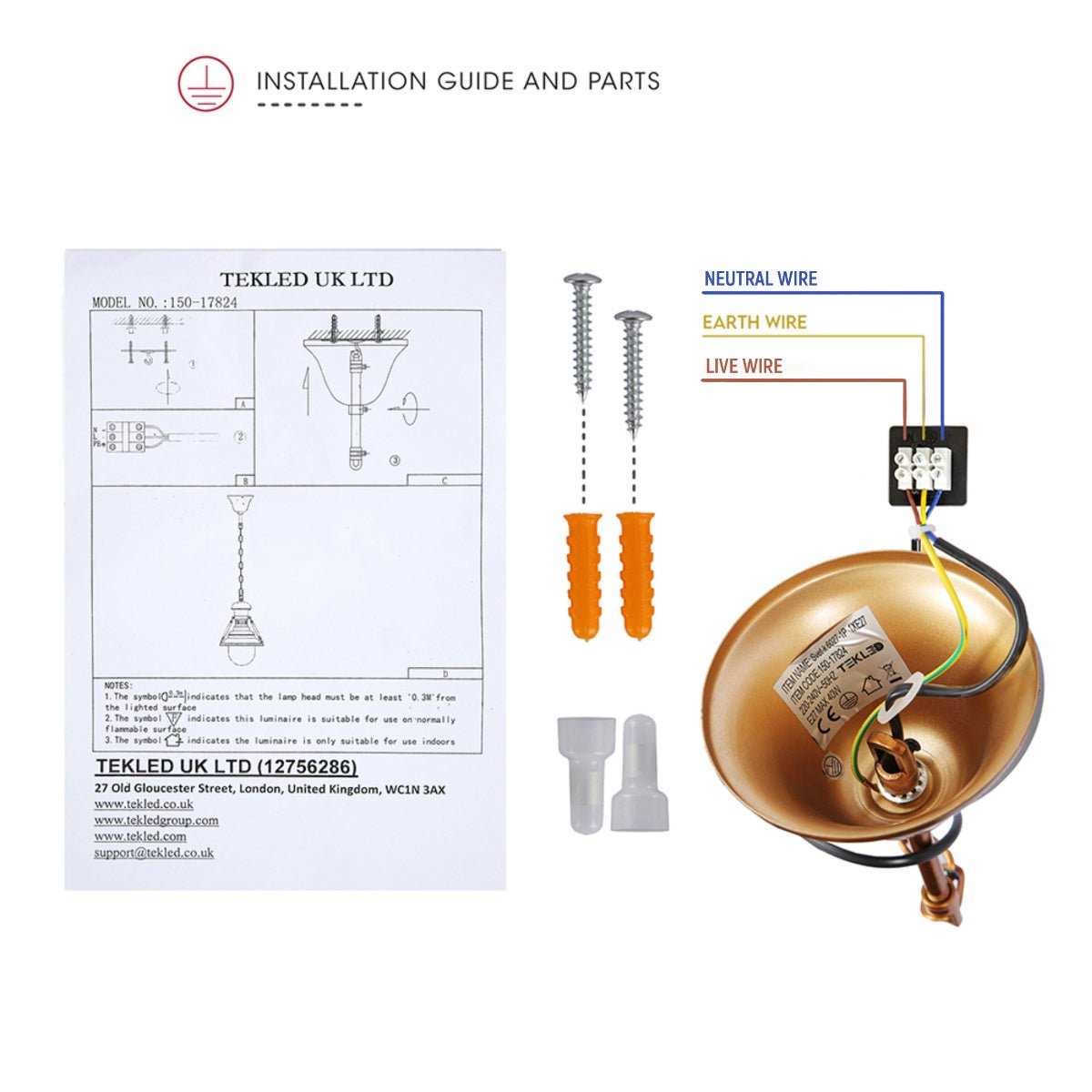 ceiling light fixture parts diagram