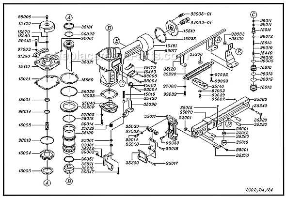 porter cable fn250a parts diagram