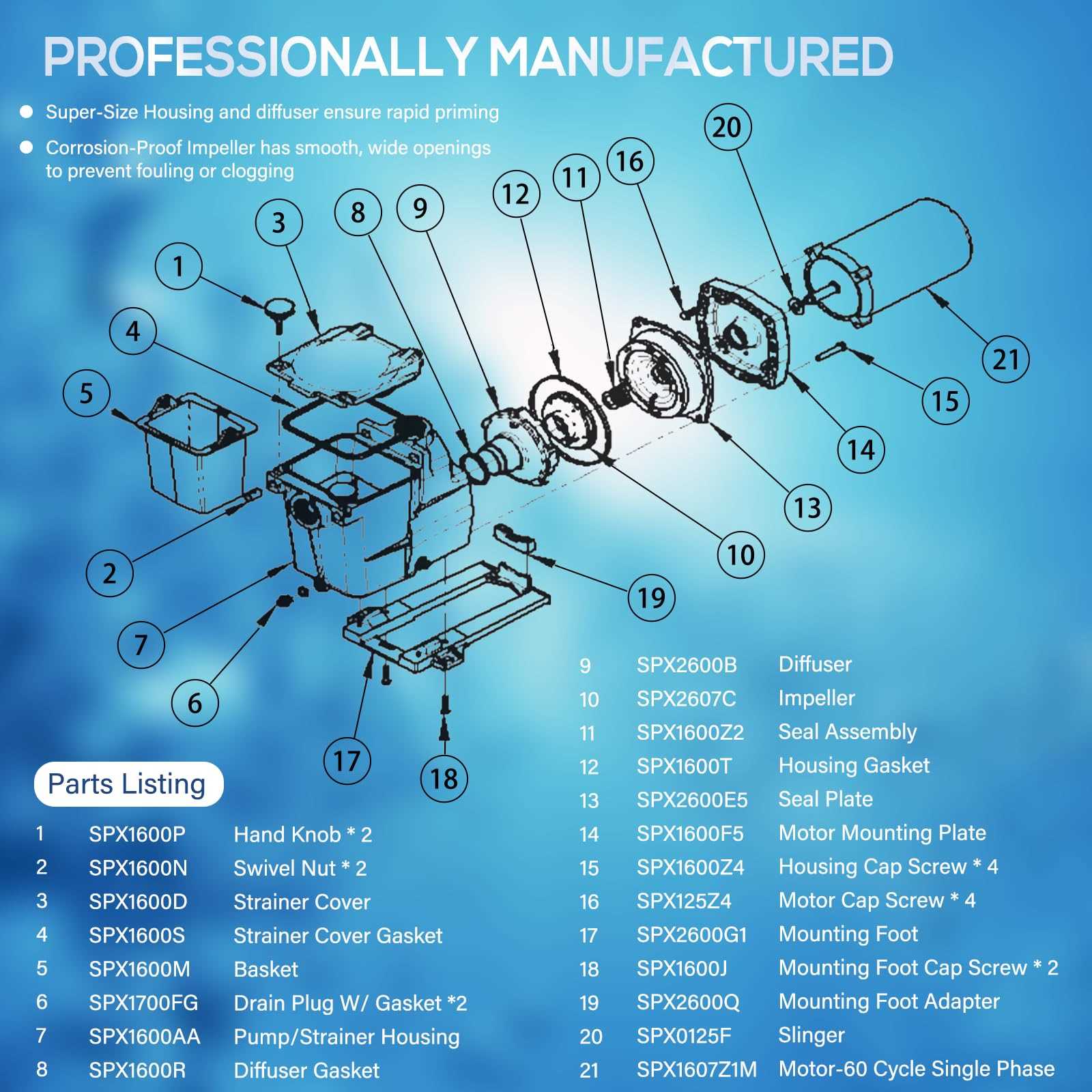 hayward super pump parts diagram