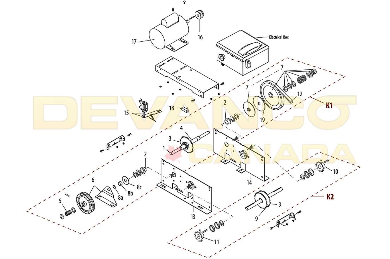 commercial overhead door parts diagram