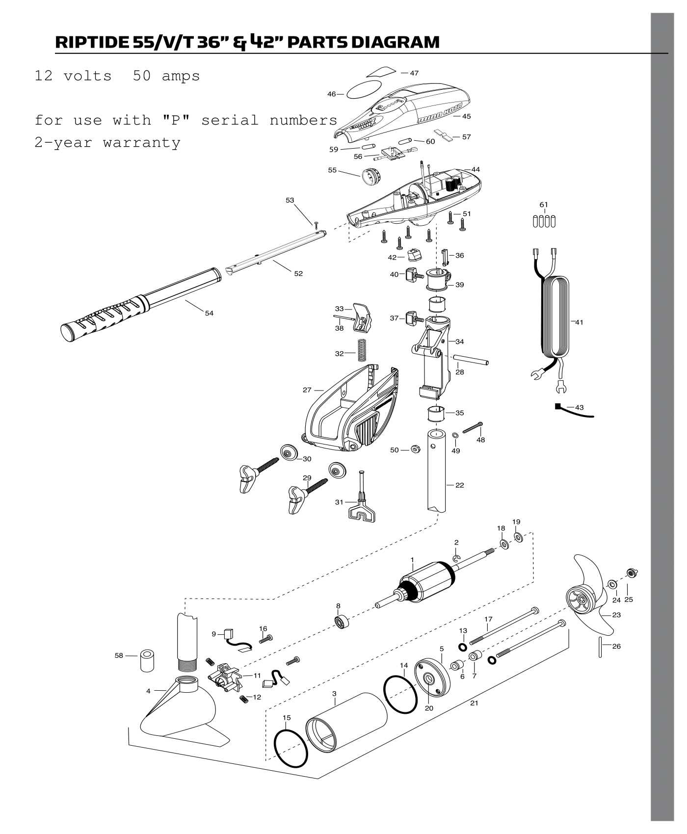 minn kota riptide 55 parts diagram