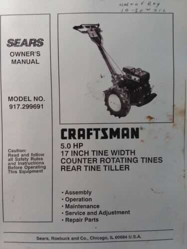 craftsman tiller   model 917 parts diagram