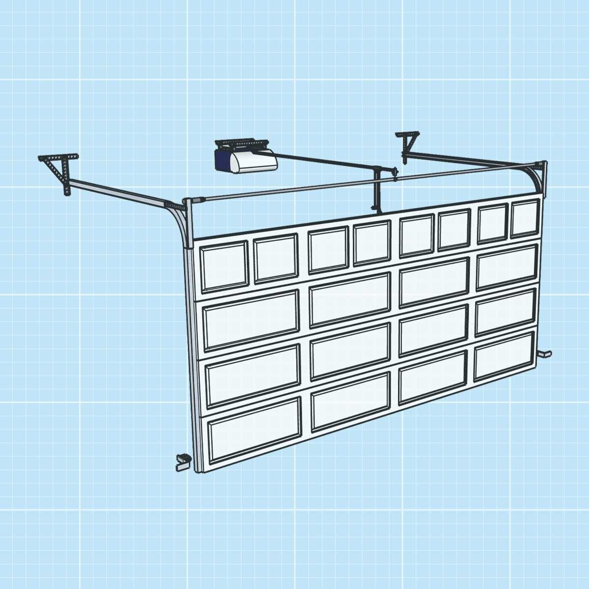 parts of a garage door opener diagram