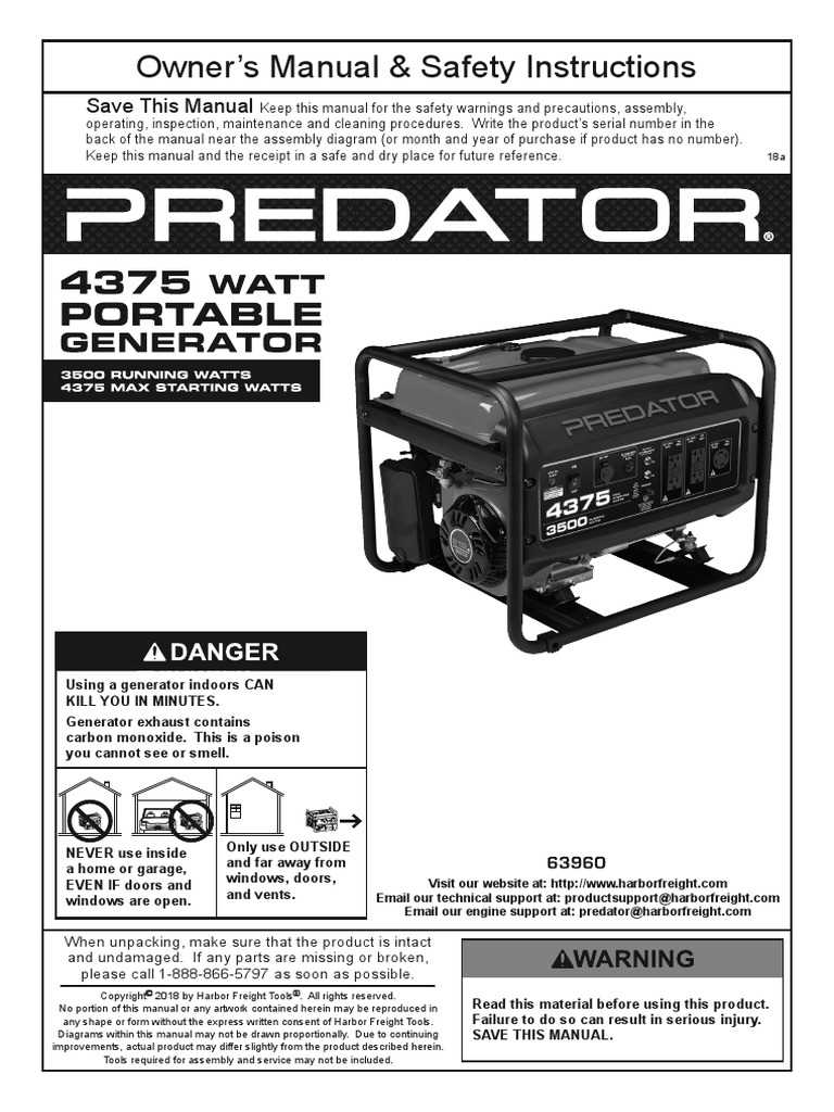 predator 3500 generator parts diagram