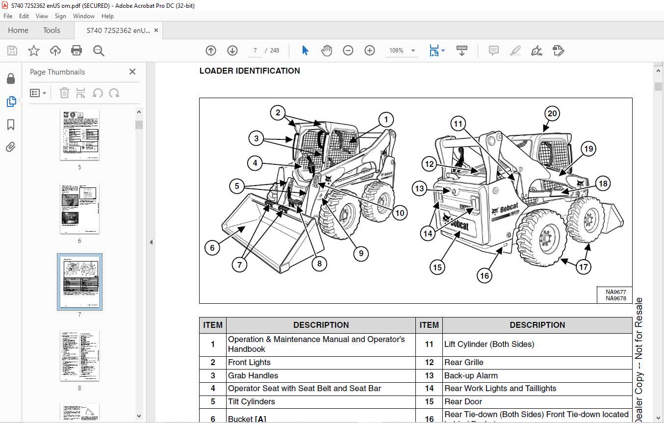 bobcat 743 parts diagram