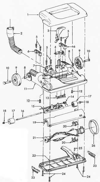 hoover windtunnel vacuum parts diagram