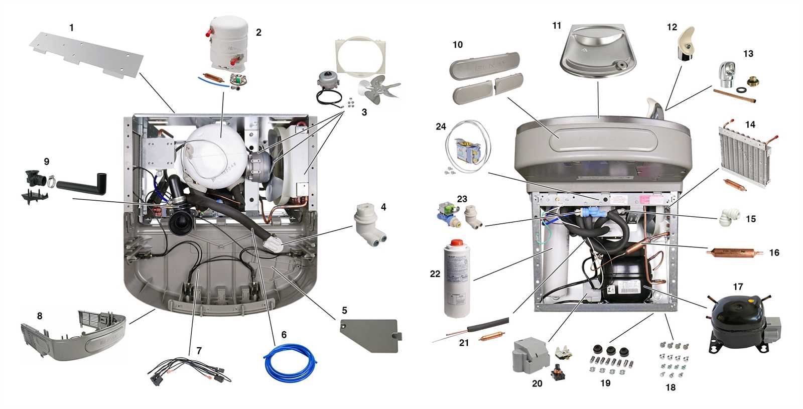 halsey taylor water fountain parts diagram