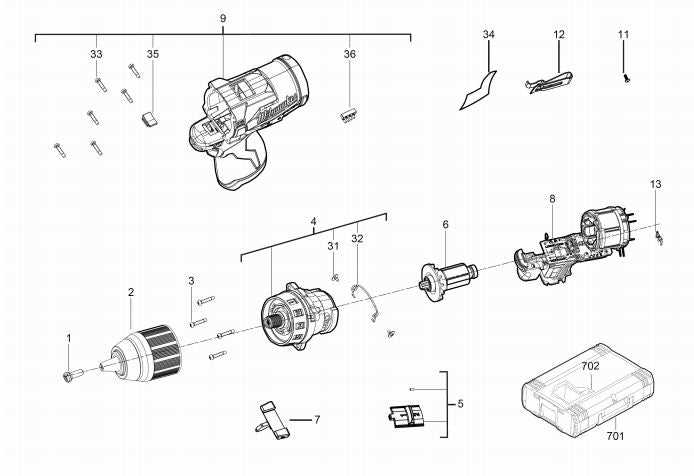 drill parts diagram