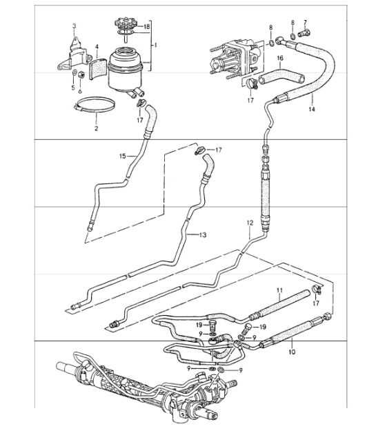 power steering parts diagram