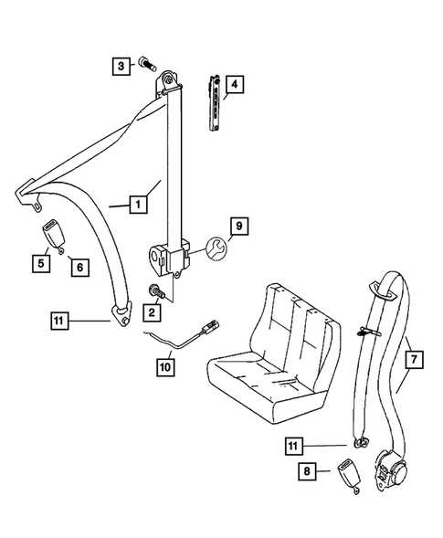 seat belt parts diagram