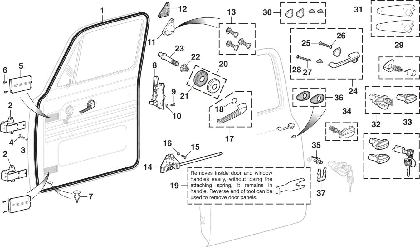 ford f150 door parts diagram