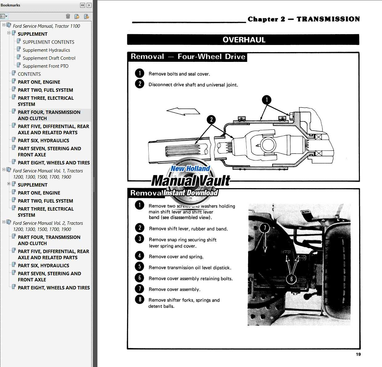 ford 1900 tractor parts diagram