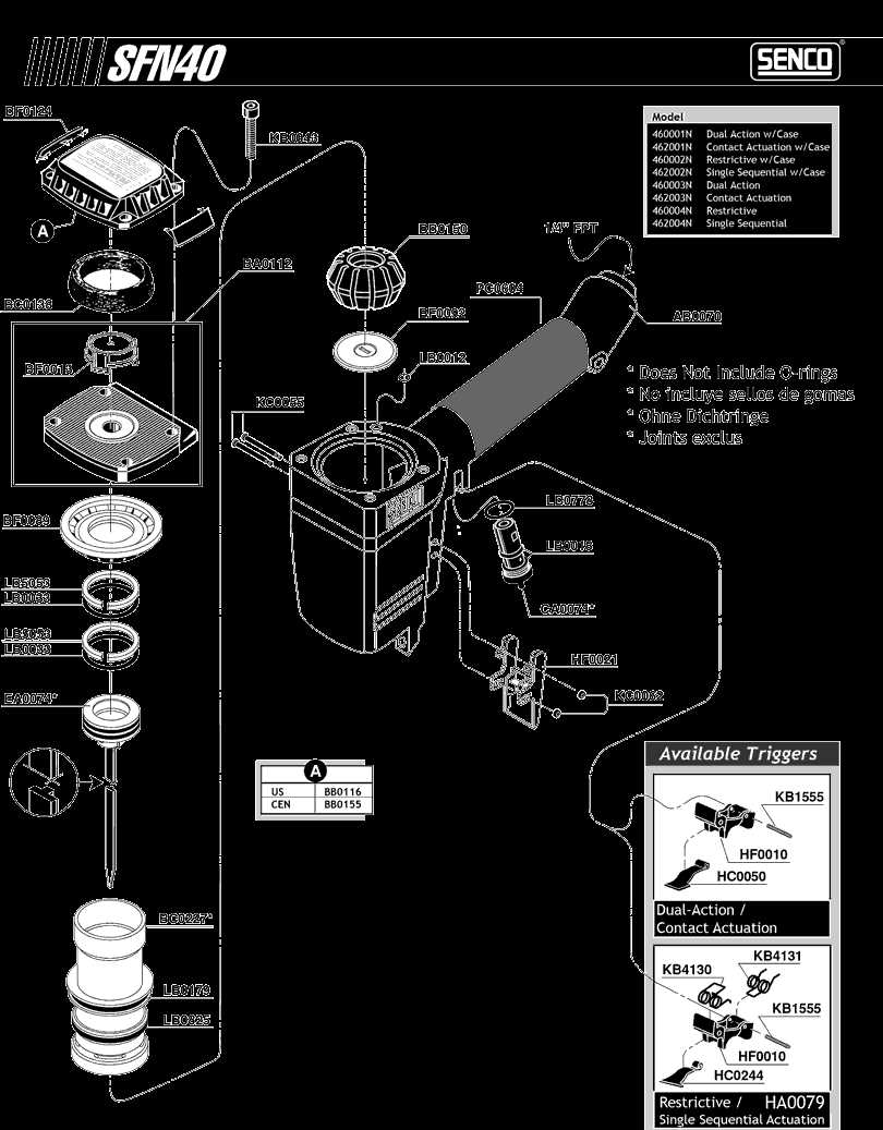 senco nail gun parts diagram