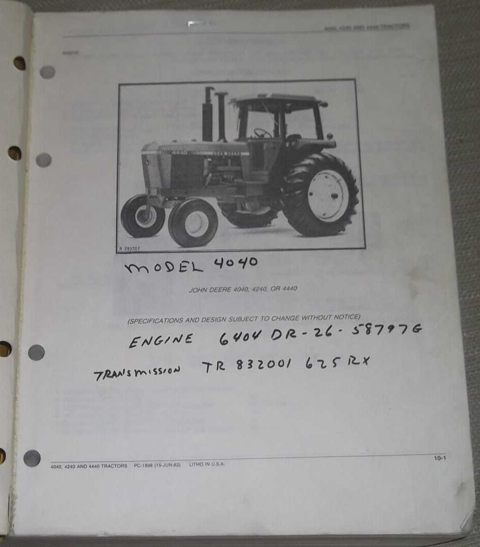 john deere 4440 parts diagram