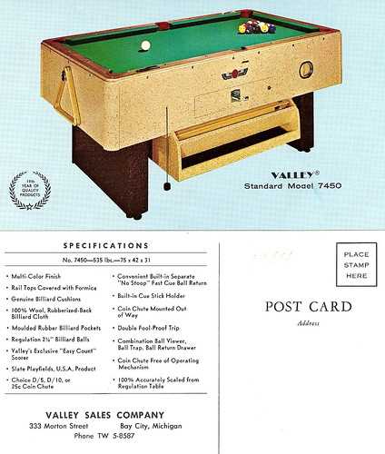 valley pool table parts diagram