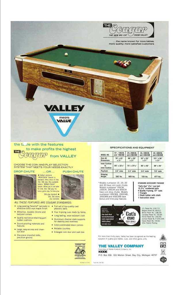 valley pool table parts diagram