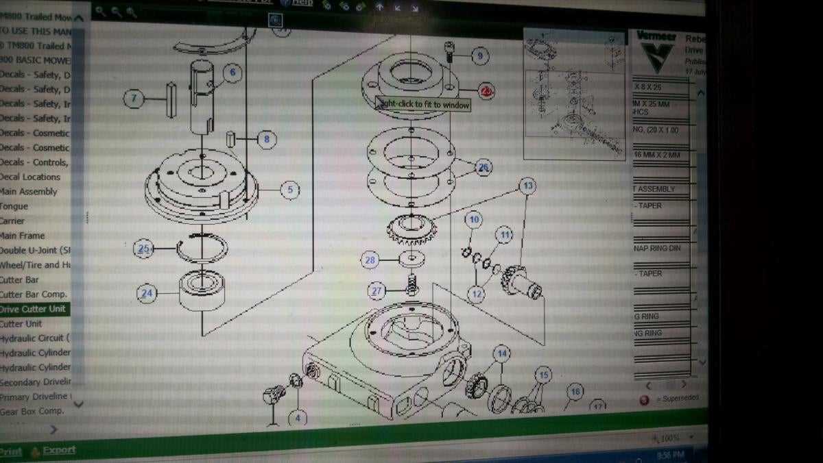 vermeer 7040 disc mower parts diagram