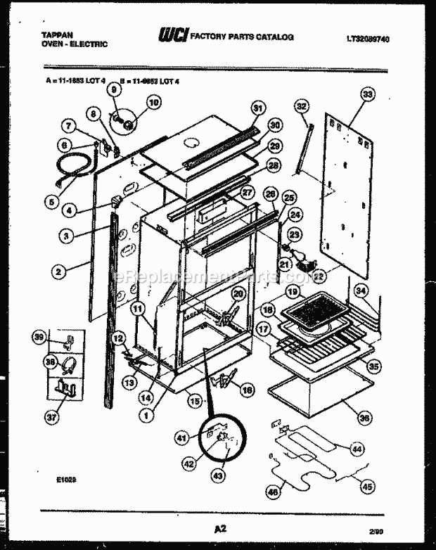 tappan oven parts diagram