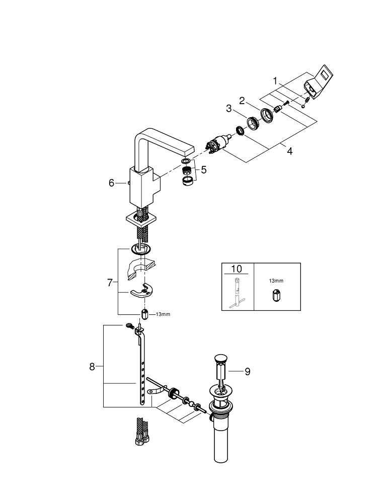 grohe bathroom faucet parts diagram