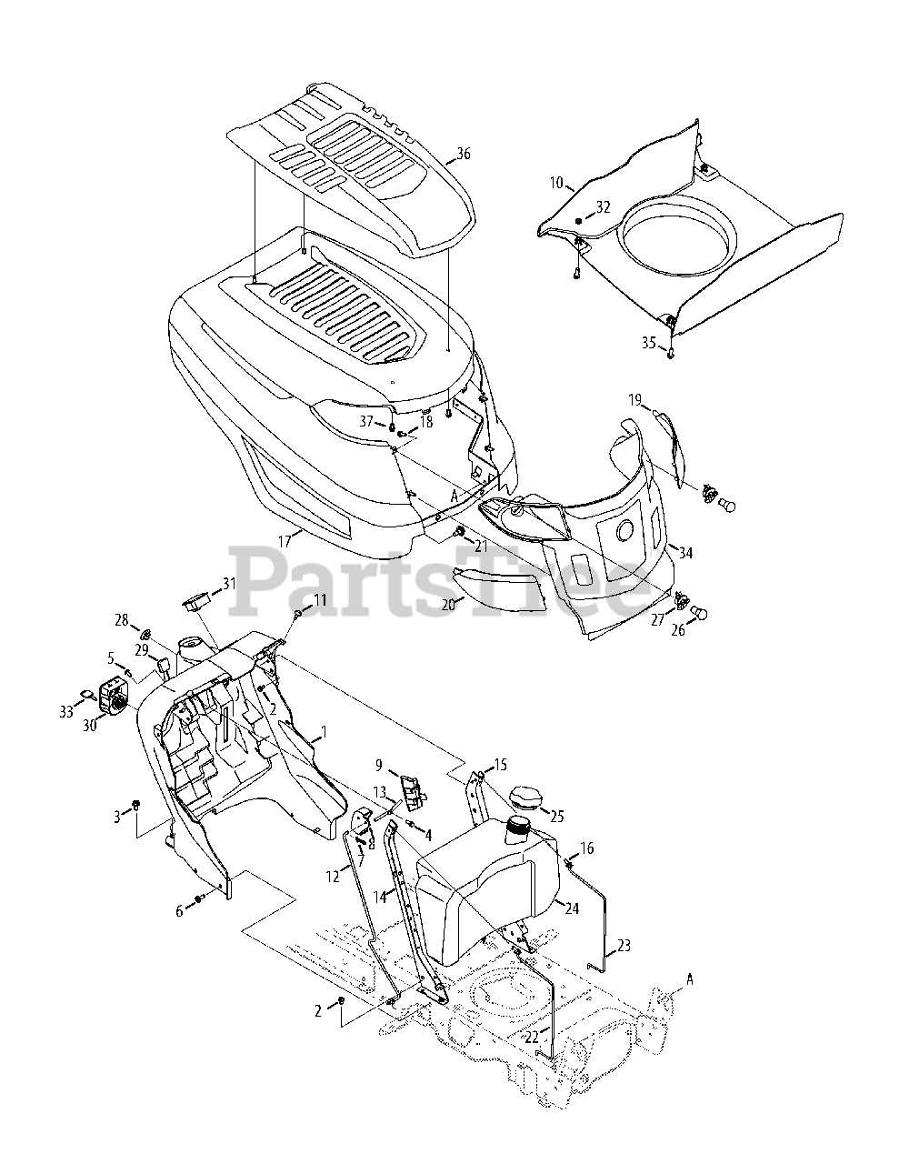 troy bilt 42 inch deck parts diagram