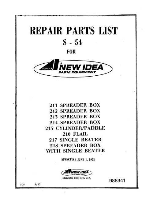 new idea manure spreader parts diagram