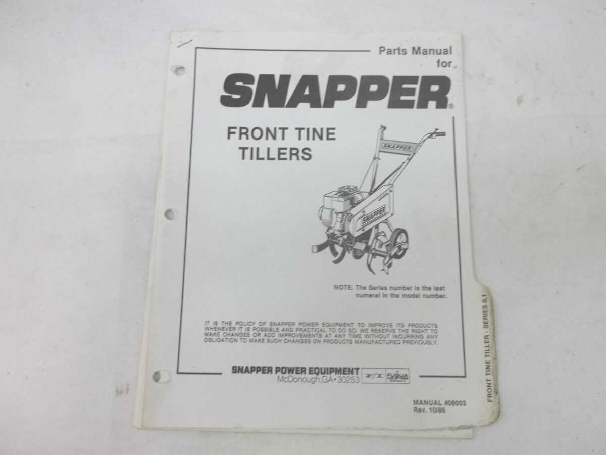 snapper tiller parts diagram