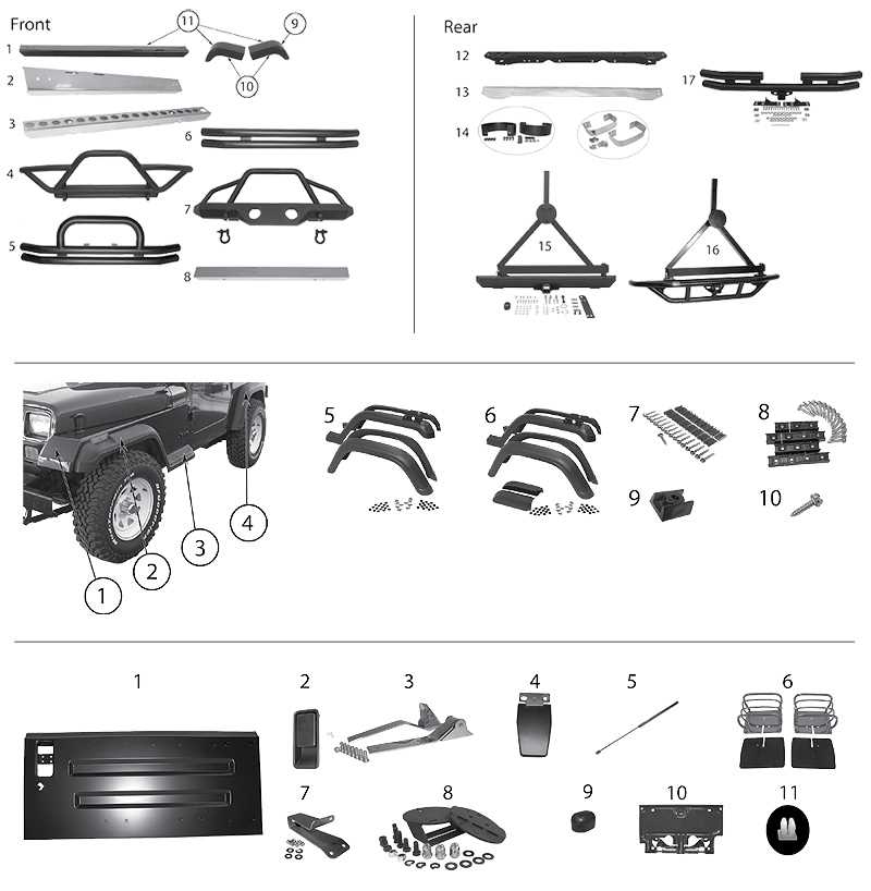 jeep wrangler diagram parts