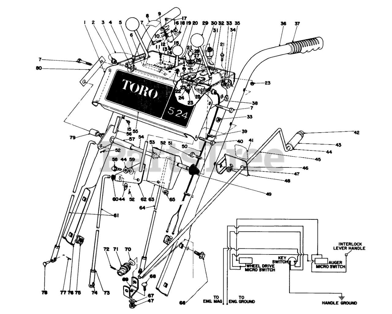 toro snow thrower parts diagram