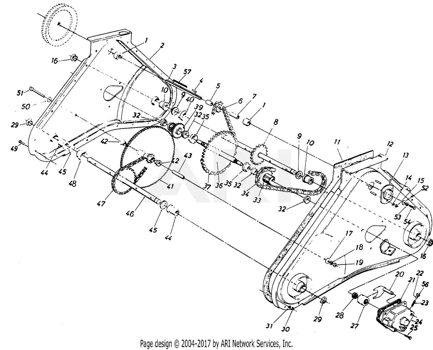 craftsman rear tine tiller parts diagram