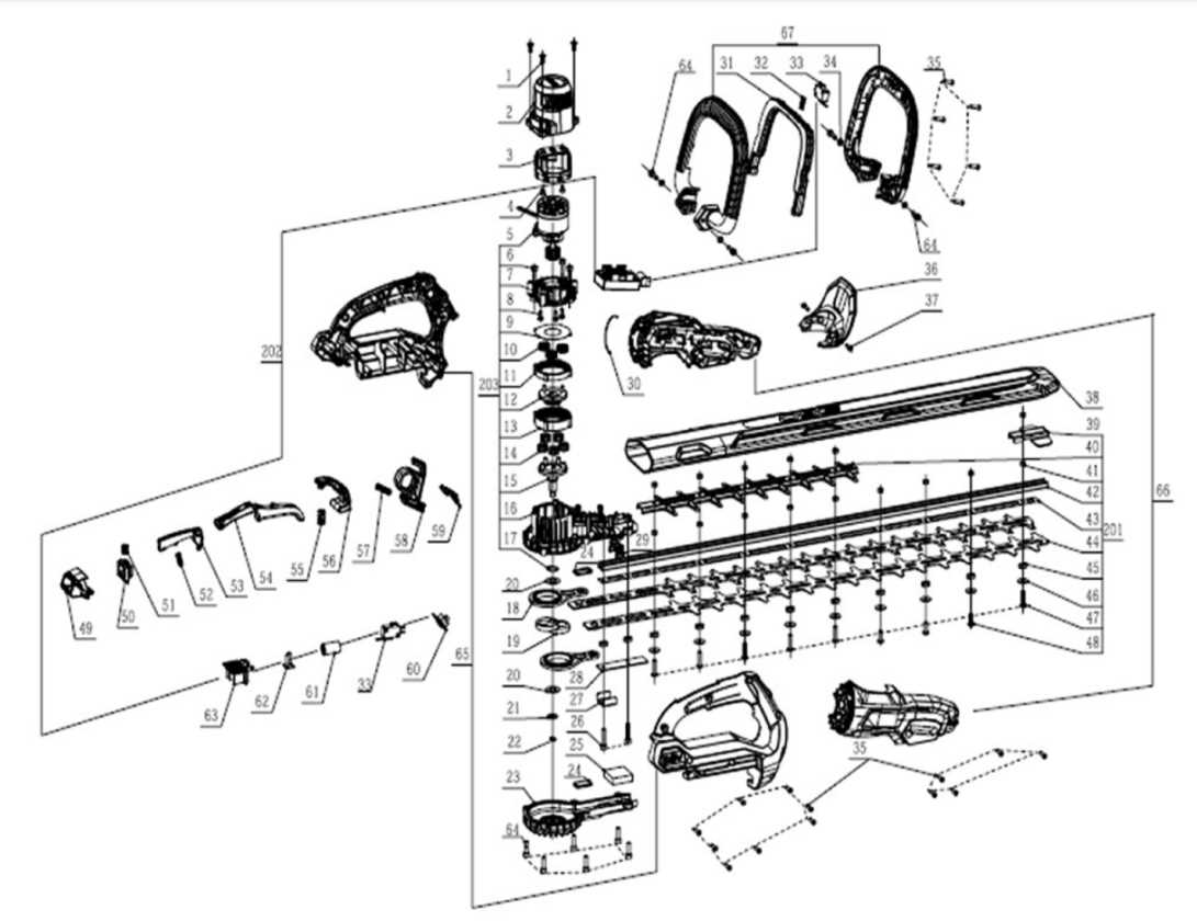 stihl hedge trimmer parts diagram