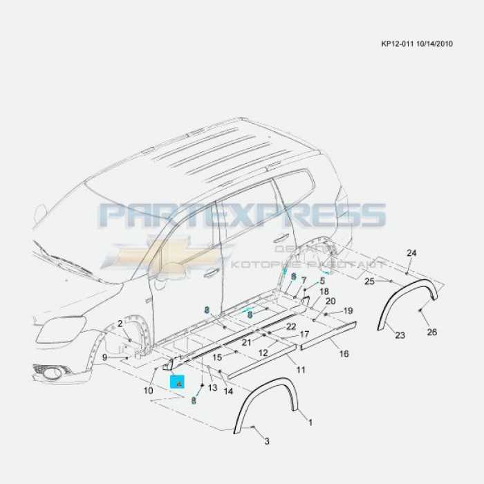 toyota highlander body parts diagram