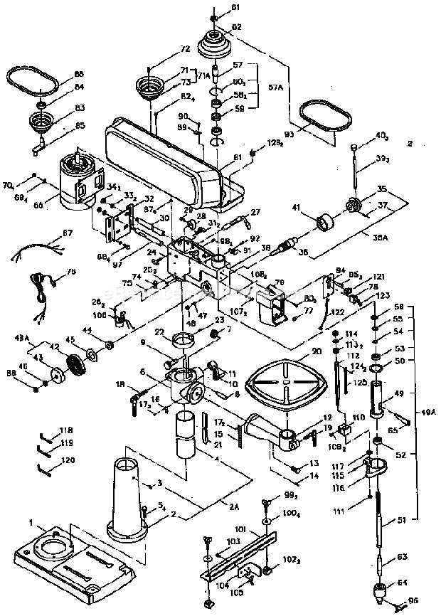 craftsman drill press parts diagram