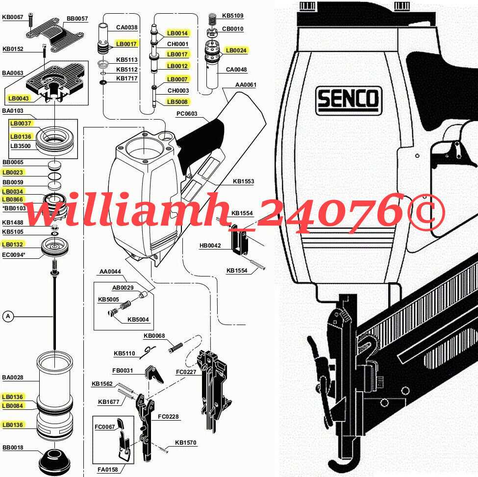 senco nail gun parts diagram