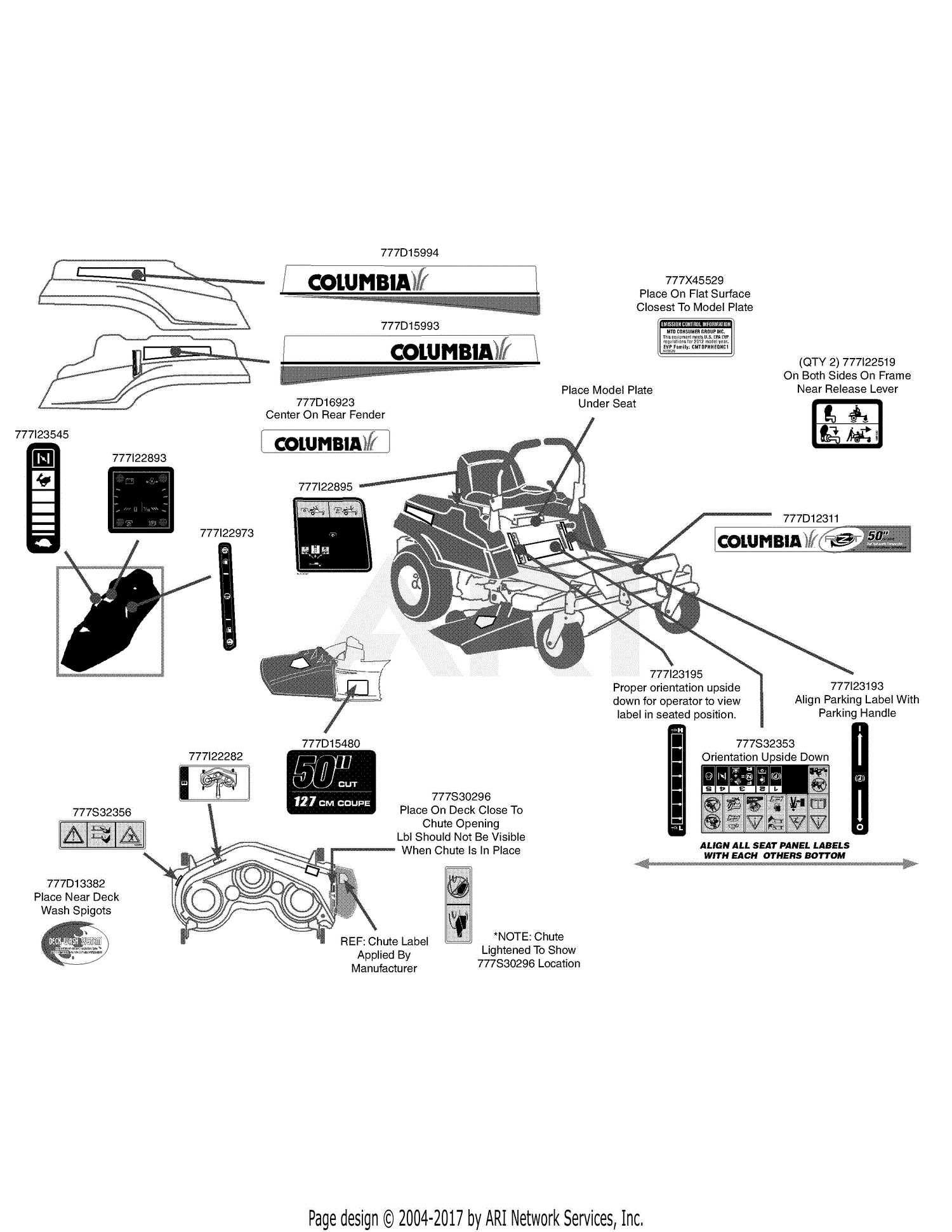 cub cadet z force 50 parts diagram