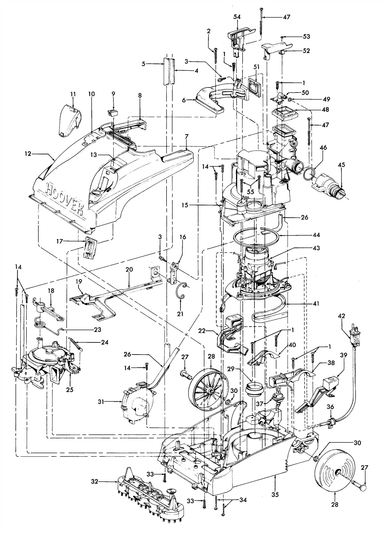 hoover steamvac parts diagram