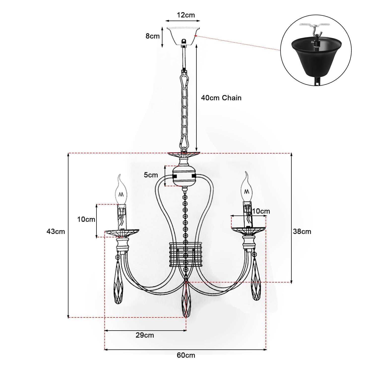 chandelier parts diagram