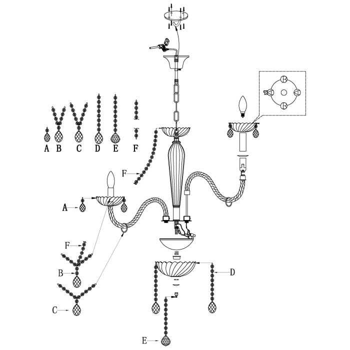 pendant lamp parts diagram