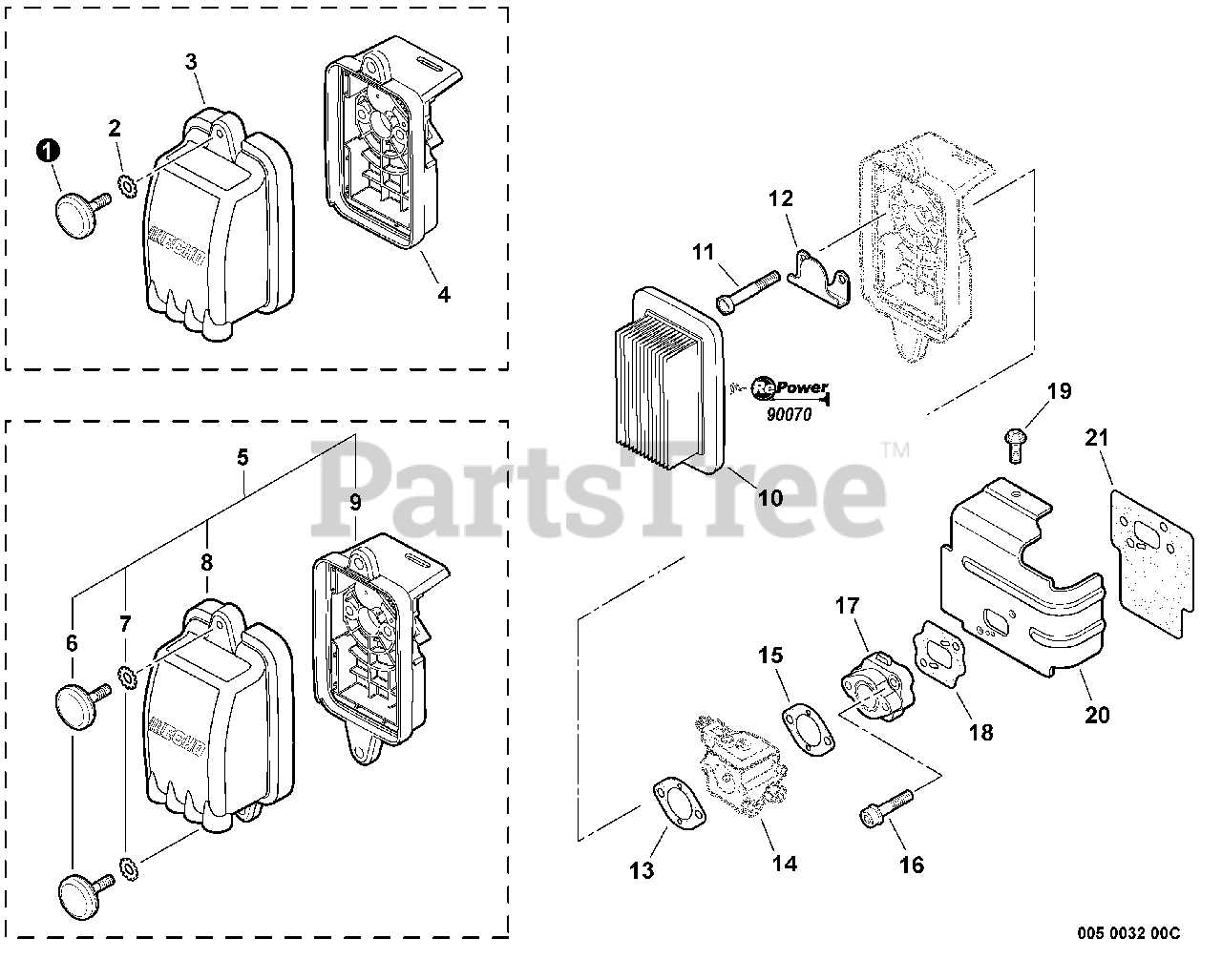 echo backpack blower parts diagram