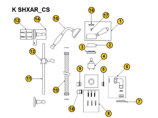 parts of a shower diagram