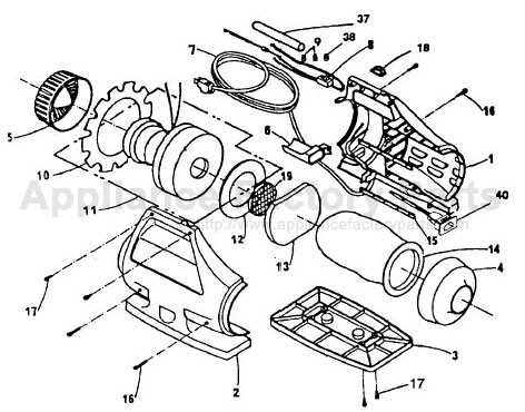 oreck vacuum parts diagram