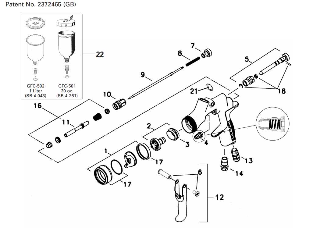 hvlp spray gun parts diagram