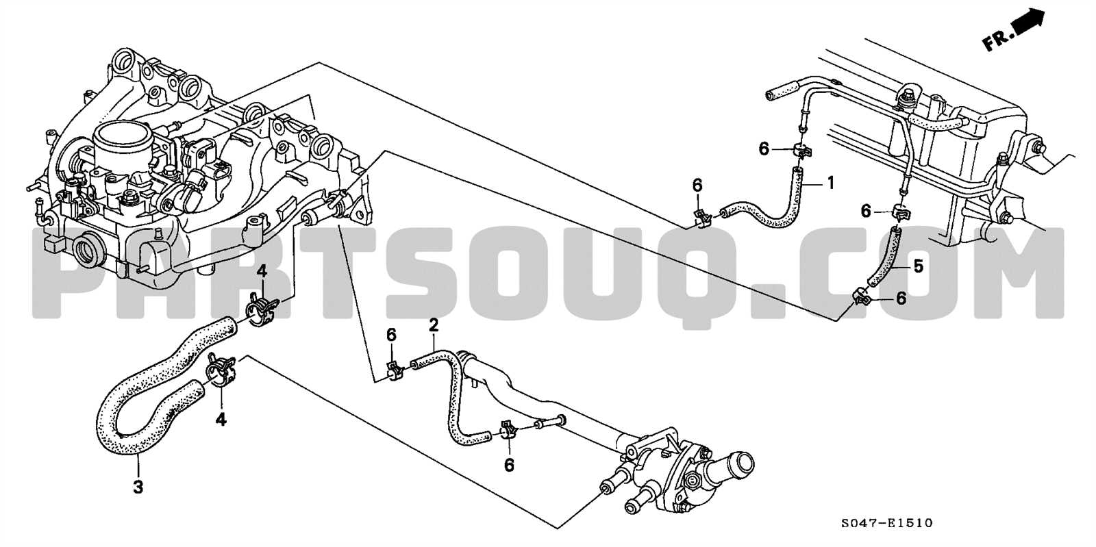 honda civic engine parts diagram