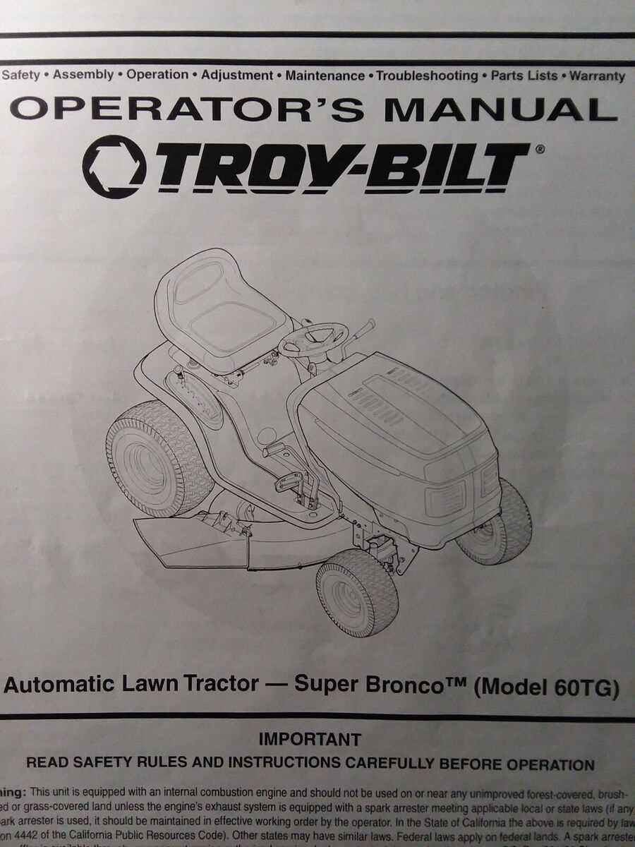 troy bilt bronco parts diagram