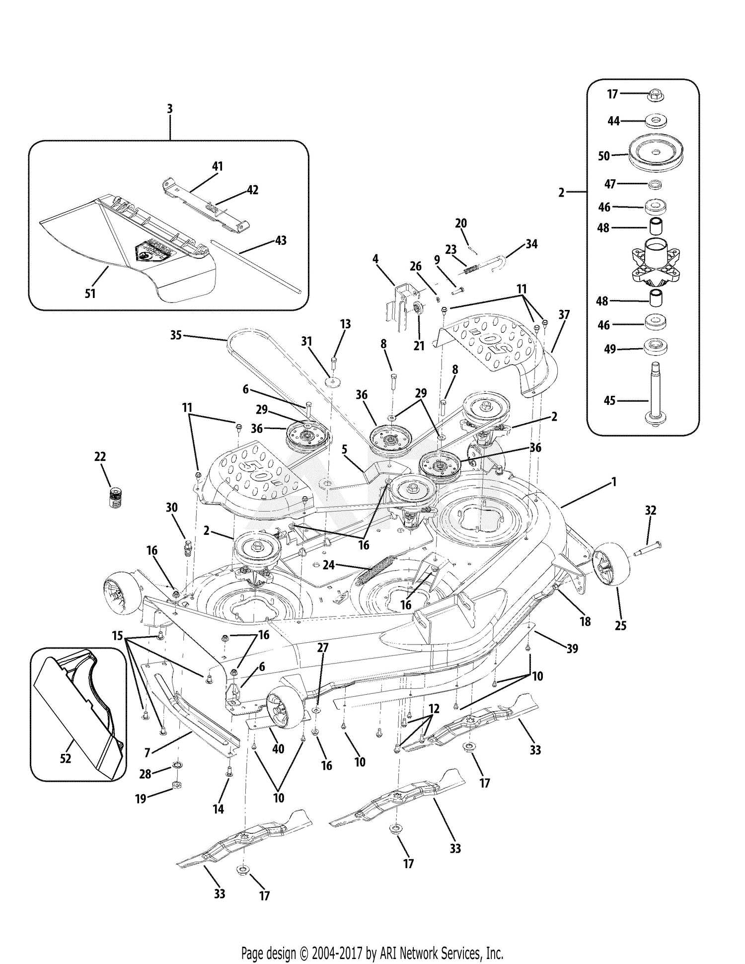 cub cadet zt1 42 parts diagram