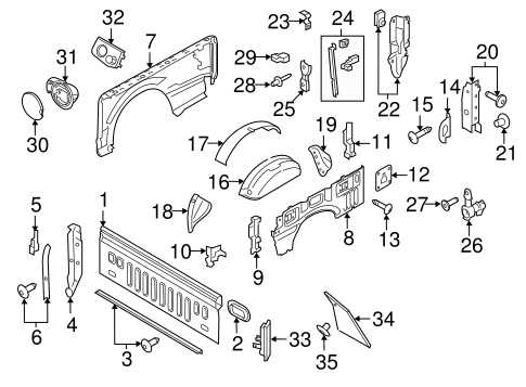 ford f350 tailgate parts diagram