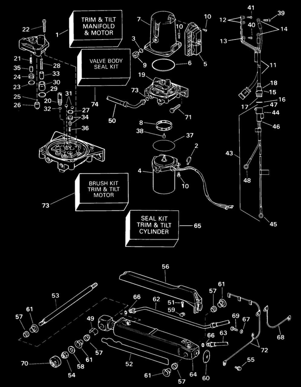 showa trim and tilt parts diagram