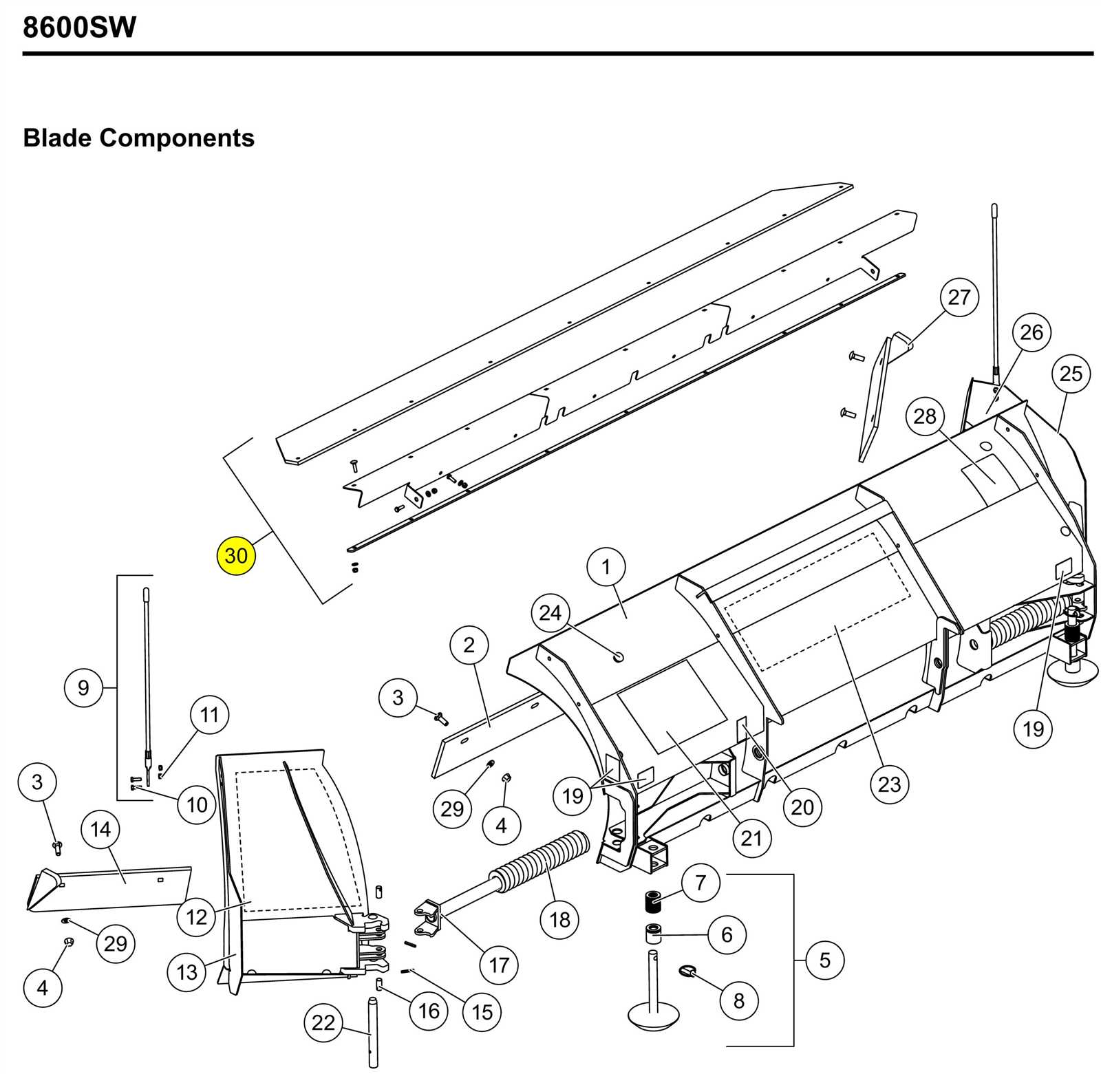 western plow parts diagram