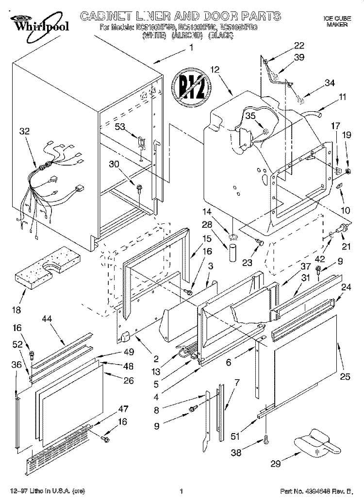 whirlpool ice dispenser parts diagram