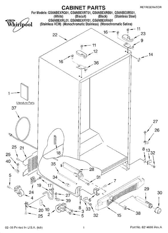 whirlpool side by side refrigerator parts diagram